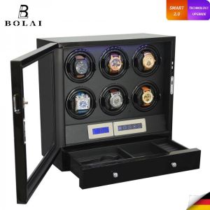 Automatic Watch Winder with Watches Safe Box Drawer Store Jewelry Quiet Japanese Mabuchi Motor Watch Storage Winding Accessories