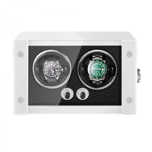 Ebony Baking Finish Watch Winder LED Blue Light Mode Watch Quiet Motor Wooden Storage Box Practical Automatic Watches