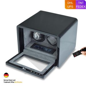 Luxury Automatic Watch Winder with 2 Slot Watches Box Quiet Japanese Mabuchi Motor LCD Control Watch Winding Storage Case