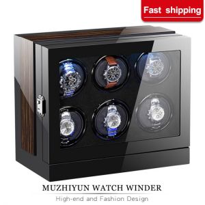 Automatic Watch Winder Box Case Holder Mechanical Watch Display Organizer Luxury Japanese Motor Shaker High Gloss PU Finish