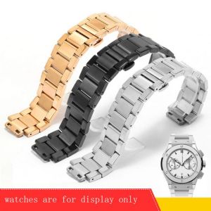 Replacement Metal Strap For Big Explosion Series Stainless Steel Watchband 24x17mm Convex Interface Black Silver Bracelet