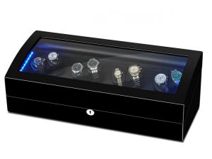 5 MODES 8+9 Watch Winder for Automatic Watches New Version Wooden Watch Accessories Box Watches Storage Collector LED Light