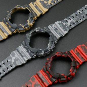 Camo Resin Strap Case Men's Pin Buckle Watch Accessories for G-SHOCK GA-110 GA-100 GD-120 5146 5081 Waterproof Rubber Strap