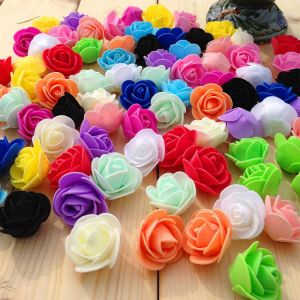 20pcs 3cm DIY Handmade PE Foam Flowers Black Artificial Rose Flower Head Wedding Home Decorations Scrapbooking Kids Gift Crafts