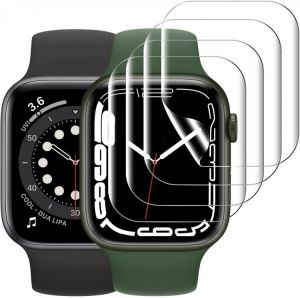 8pcs/lot Screen Protector Hydraulic Film For Apple Watch Series 7 45mm 41mm Protective Films Clear 3D Transparent Full Cover New