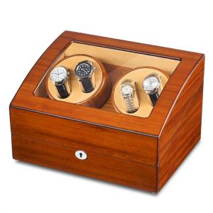 Good Quality 4 Automatic Wood Watch Winder with 6 Storage Case Fraxinus mandshurica 5 Modes For Mechanical Watch