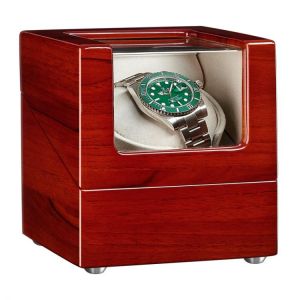 AAA Quality 5 Modes Single Watch Winder with Quiet Motor Applewood White PU Leather Interior Ultra-quiet Japanese motor