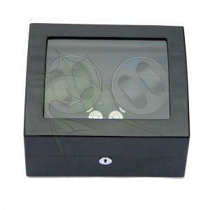 Black Wooden PU Leather Inside Watch Winder Storage Box,5 Modes Watch Mechanical watches Automatic Watch Winder 4+6
