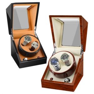 2 slots High Class Motor Watch Shaker Watch Winder Case Holder Display men wooden watch winder box 200906-29