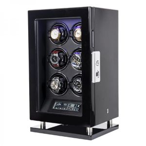 Watch Winder for 6 Automatic Watches with Fingerprint Switch LCD Touch Display and Remote Control