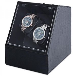 Automatic Watch Winder Auto Silent Watch Winder Irregular Shape Transparent Cover Wristwatch Box with US Plug