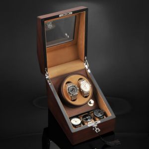 2 slots High Class Motor Watch Shaker Watch Winder Case Holder Display wooden watch winder box 200907-11