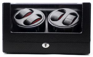 Top Mute Motor 4+0 Automatic Carbon Fiber Watch Winder Black