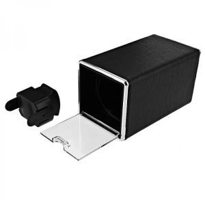 Automatic Rotation Watch Winder Display Box Transparent Cover Jewelry Storage Organizer with EU Plug