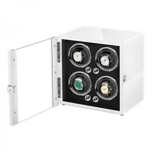 Wooden Watch Winder LED Blue Light Mode Watch Quiet Motor Wooden Storage Box Practical Automatic Watches