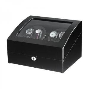 AAA Quality 4 Automatic Watch Winder with 6 Storage Case Black Baking Finish 5 Modes Ultra-quiet Japanese motor