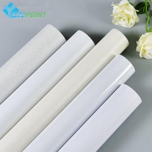 Waterproof Wall Papers Self-Adhesive Pure White Decorative Film Cupboard Wardrobe Door Desktop Furniture Renovation Wall Sticker