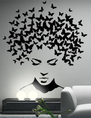 Butterfly Woman Head Wall Decal Butterfly Wall Decoration Butterfly Wall Sticker Living Room Bedroom Art Deco Home Decoration 34