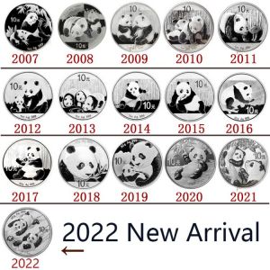 2007 - 2022 Panda Silver Commemorative Coin, Real Original Silver for Collection Coin , China 10 Yuan Chinese New Year Gift Coin