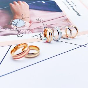 Ring Concise Wind Stainless Steel Narrow Version Men Women Rose Alertwall Titanium Steel Lovers Yes Ring