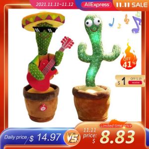 New Electronic Dancing Cactus Singing Dancing Decoration Gift for Kids Funny Early Education Toys Knitted Fabric Plush Toys