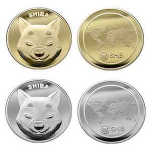 Shiba Inu Shib Coin Commemorative Coins Collectible Metal Gold Plated Souvenir Badge Home Decoration Crafts Desktop Ornaments
