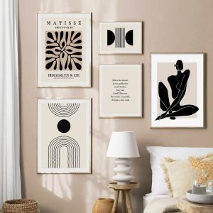 Abstract Matisse Body Line Posters Floral Boho Canvas Painting Wall Art Print Picture for Living Room Interior Home Decoration