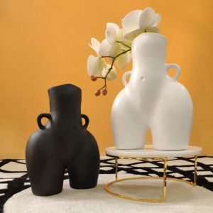 Tabletop Vase Body Art Bust Statue Ceramic Vases Crafts Figurines Resin Flower Arrangement Home Decoration Accessories Modern