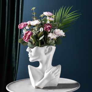 Flower Vase Art Portrait Flower Pot Vase Ceramic Human Face Family Flower Garden Storage Arrangement Home Handmade Decorations