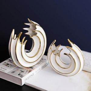 Home Decoration Accessories Nordic Creative Round Ceramic Vase Ornaments Living Room Desktop Flower Arrangement Dried Flower