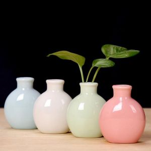 Ceramicsmall Vase European Style Lily Small Fresh Hydroponic Dried Flower Flower Arrangement Living Room Bedroom Home Decoration
