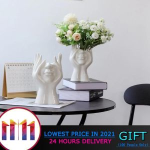 Nordic Style Simulation Human Body Art Ceramic Vase Sculpture Decoration Living Room TV Cabinet Handicraft Home Decor Ornaments
