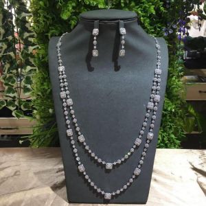 janekelly 2pcs Bridal Zirconia Full Jewelry Sets For Women Party, Luxury Dubai Nigeria CZ Crystal Wedding Jewelry Sets