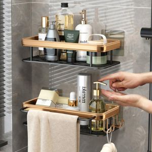 PEISI Punch-free Bathroom Shelves Shampoo Shower Shelf Storage Rack Kitchen Holder Toilet Kitchen Organizer Bathroom Accessories