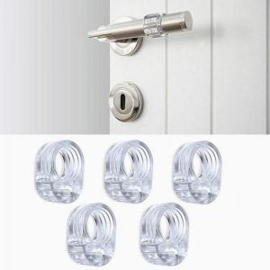 4 Pcs Transparent Silicone Door Handle Anti-collision Ring Buffer Doorknob Bumper Wall Furniture Protective 2.3*3.1*1.3cm