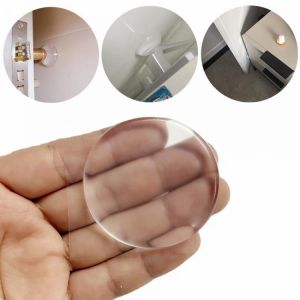 6pcs Round Silicone Door Handle Bumpers Self-adhesive Wall Protector Pads Door Stoppers Muffler Household Anti-collision