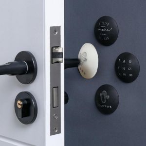4pcs Wall Protector Door Handle Silicone Bumper Guard Stopper Self Adhesive Rubber Round Home Back Door Crash Pads