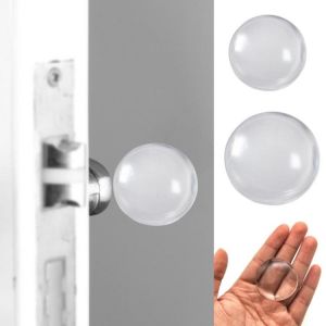 6 Pcs Transparent Door Stoppers Wall Protection Safety Shock Absorber Bumper