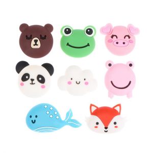4pc Cartoon Silicone Wall Protector Door Handle Bumper Guard Stopper Self Adhesive Rubber Round Door Crash Pad Anti-slip Sticker