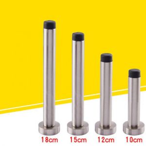 Stainless steel Sliver Wall Mounted Door Stop Stopper Rubber Holder Catch Floor Fitting With Screws For Bedroom Family Home
