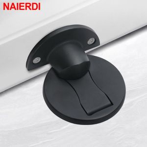 NAIERDI Magnet Door Stops 304 Stainless Steel Door Stopper Magnetic Hidden Holders Catch Floor For Toilet Furniture Hardware