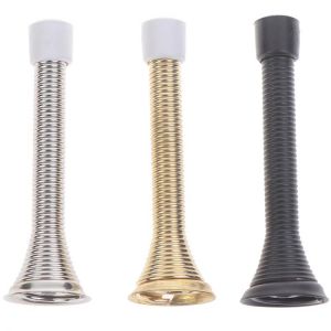 1Pc Rubber Cap Metal Door Stops Spring Stopper Wall Mounted Skirting Board 85mm Door Stopper