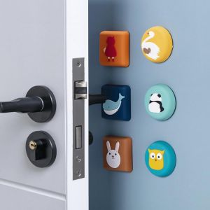 Mute Door Stoppers Wall Protection Safety Shock Absorber Door Handle Bumpers Security Silicone Rubber Wall Protectors Hardware