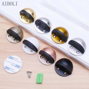 Hidden Stainless Steel Rubber Dual-use Door Stopper Door Holders Catch Floor Mounted Nail-free Door Stops Sticker Door Stop