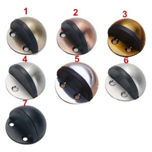 Floor-mounted Door Stops Stainless Steel Glass Door Rubber Semi-circular Anti-collision Punch Free Door Stop Wood Door Holder