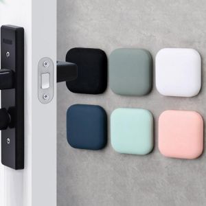Round/Square Shape Self-Adhesive Silicone Mute Door Stopper Strong Viscosity Door Handle Guard Wall Protector Anti-crash Pad