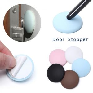 1 PC New Silicone Wall Protector Door Handle Bumper Guard Stopper Self Adhesive Rubber Round Door Crash Pad Anti-slip Sticker