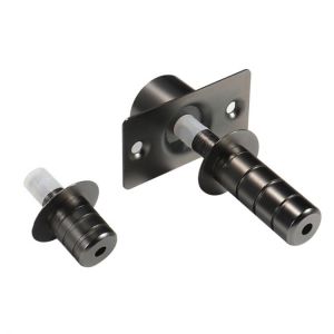 Ultra Thin Invisible Stainless Steel Black Door Stop Magnetic Floor Mount Hidden Automatic Suction Door Stopper Holder C7AD