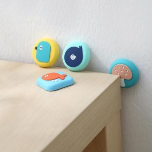 1 Pcs Cartoon Shock Pad Door Stopper Silicone Self Adhesive Wall Protectors Door Handle Bumpers Buffer Guard Crash Pad