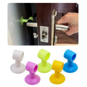 3Pcs Practical Door Stopper Silicone Anticollision Sucker Home Door Handle Protecting Pad Mute Silencer Suction Door Stops Mats